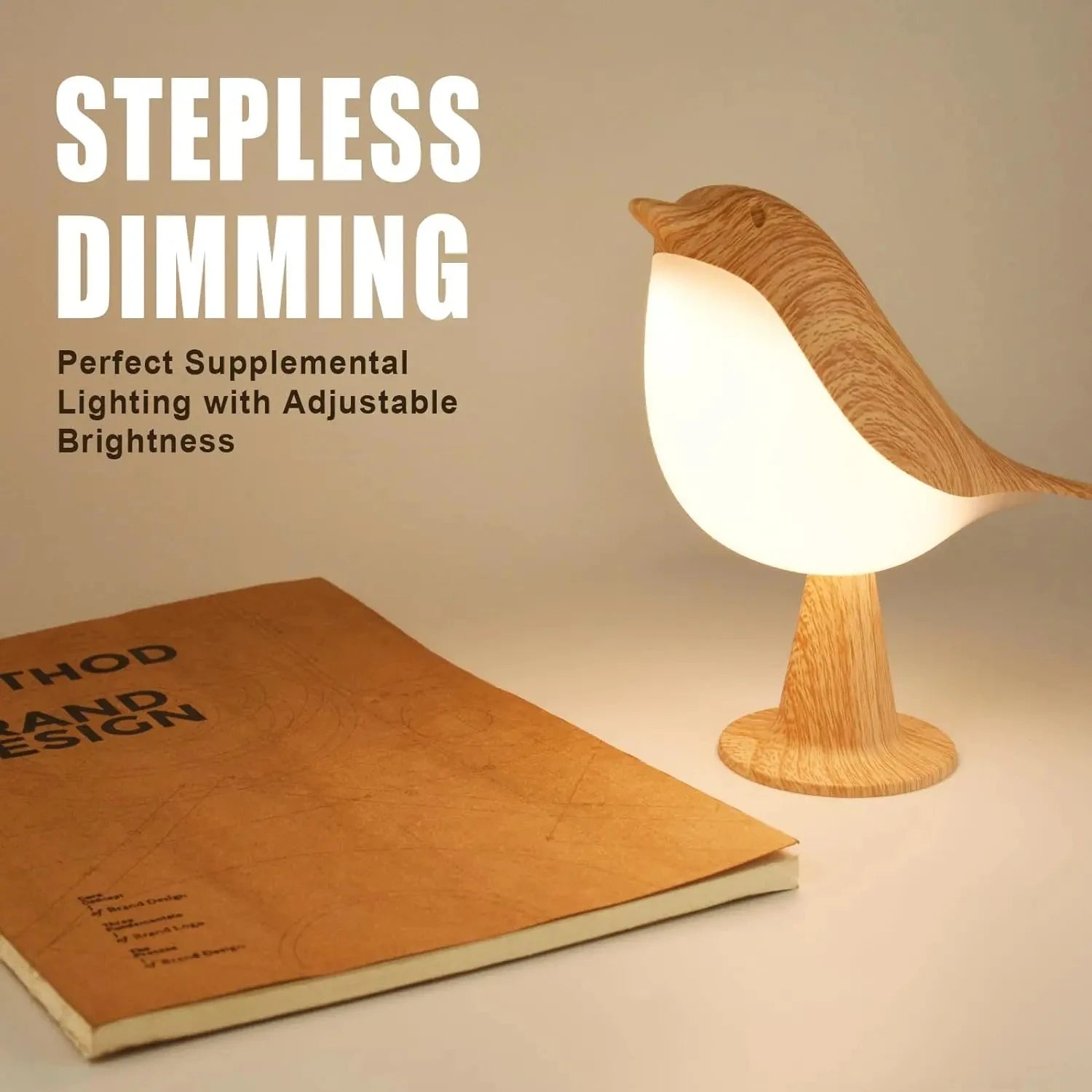 1pc LED Touch-Control Bird Lamp - Art Deco, 3-Levels Dimmable, USB-Cordless with Rechargeable Battery, Versatile for All Rooms